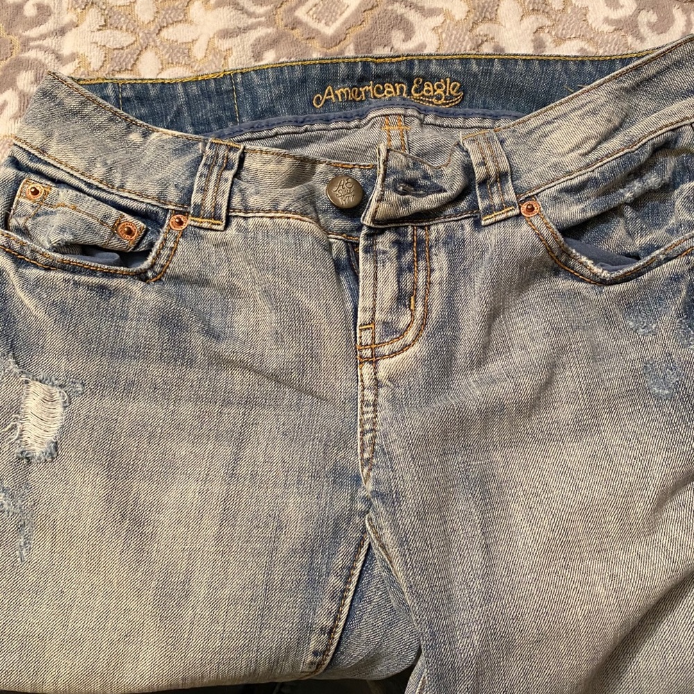 AE Boyfriend 77 bootcut faded jeans sz 0